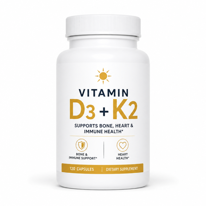Vitamin D3 + K2 — 180 vegetarian capsules
